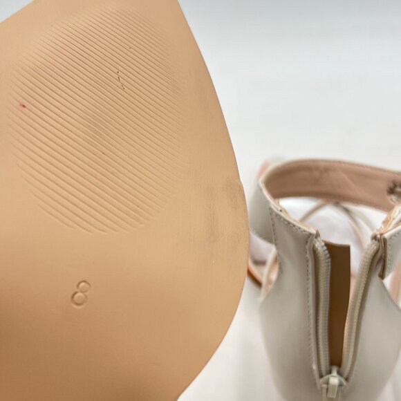 FSJ Beige Buckle Strap Heels - Picture 6 of 12